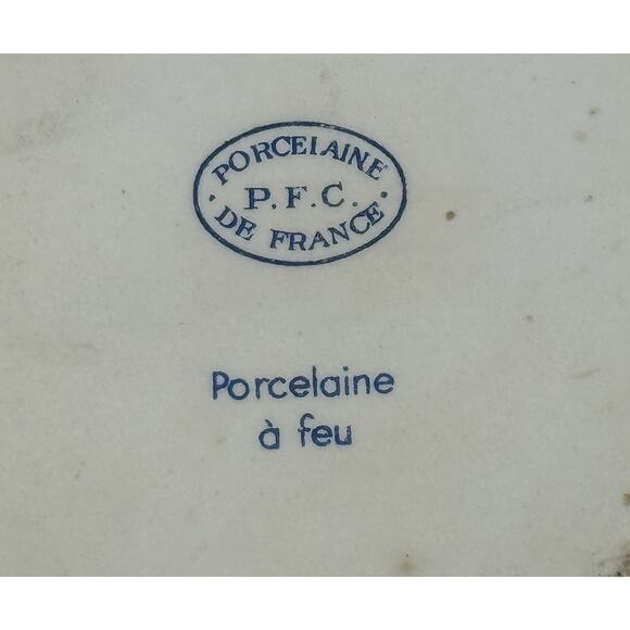 RARE French Hand Painted Crock Dish Porcelaine de France Mid Century Seafood - Picture 9 of 10